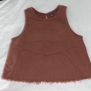 Cute wide high neck tank with slit in back